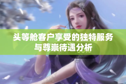 头等舱客户享受的独特服务与尊崇待遇分析