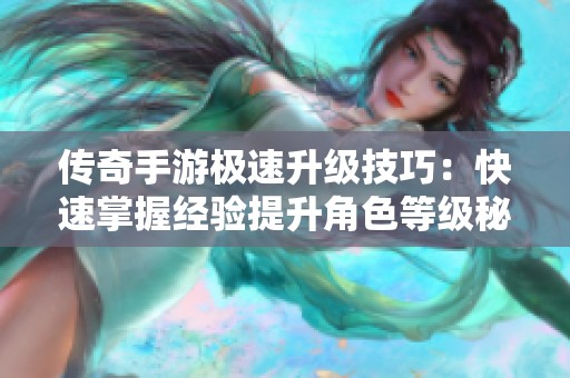 传奇手游极速升级技巧：快速掌握经验提升角色等级秘诀
