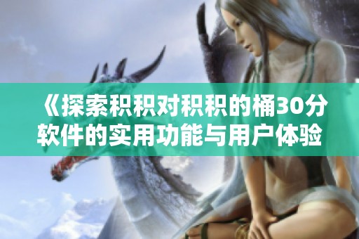 《探索积积对积积的桶30分软件的实用功能与用户体验》