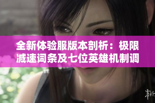 全新体验服版本剖析：极限减速词条及七位英雄机制调整解读