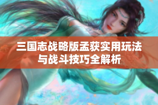 三国志战略版孟获实用玩法与战斗技巧全解析