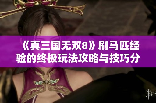《真三国无双8》刷马匹经验的终极玩法攻略与技巧分享