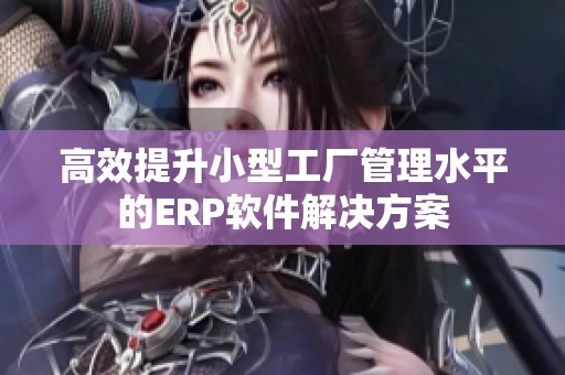 高效提升小型工厂管理水平的ERP软件解决方案