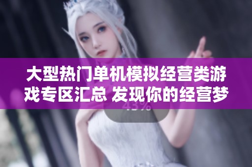 大型热门单机模拟经营类游戏专区汇总 发现你的经营梦想与策略之旅