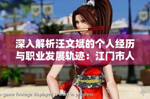 深入解析汪文斌的个人经历与职业发展轨迹：江门市人民的执行逻辑与未来展望